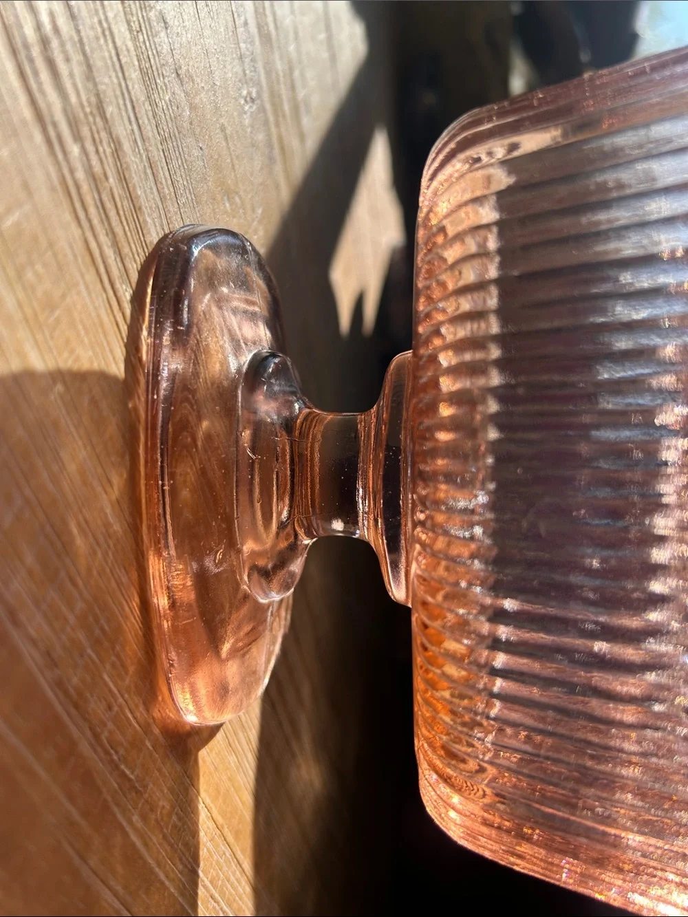 Vintage Indiana Pink Lace Edge Glass Pedestal Candy Dish